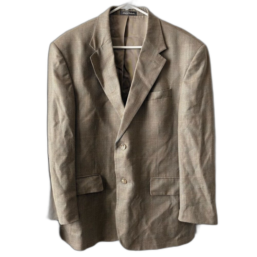 Oscar De La Renta Vintage Herringbone Blazer Sports Coat 44S
